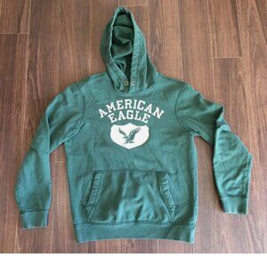 American Eagle Outfitters Vtg Classic Fit Green Hoodie XS Extra Small Chest 40"